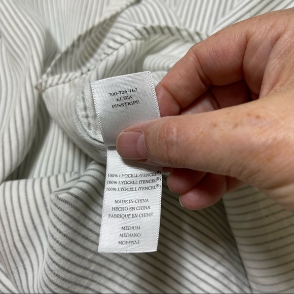 Rails Eliza Pinstripe Snap Button Down Top Size Medium White - Picture 7 of 10